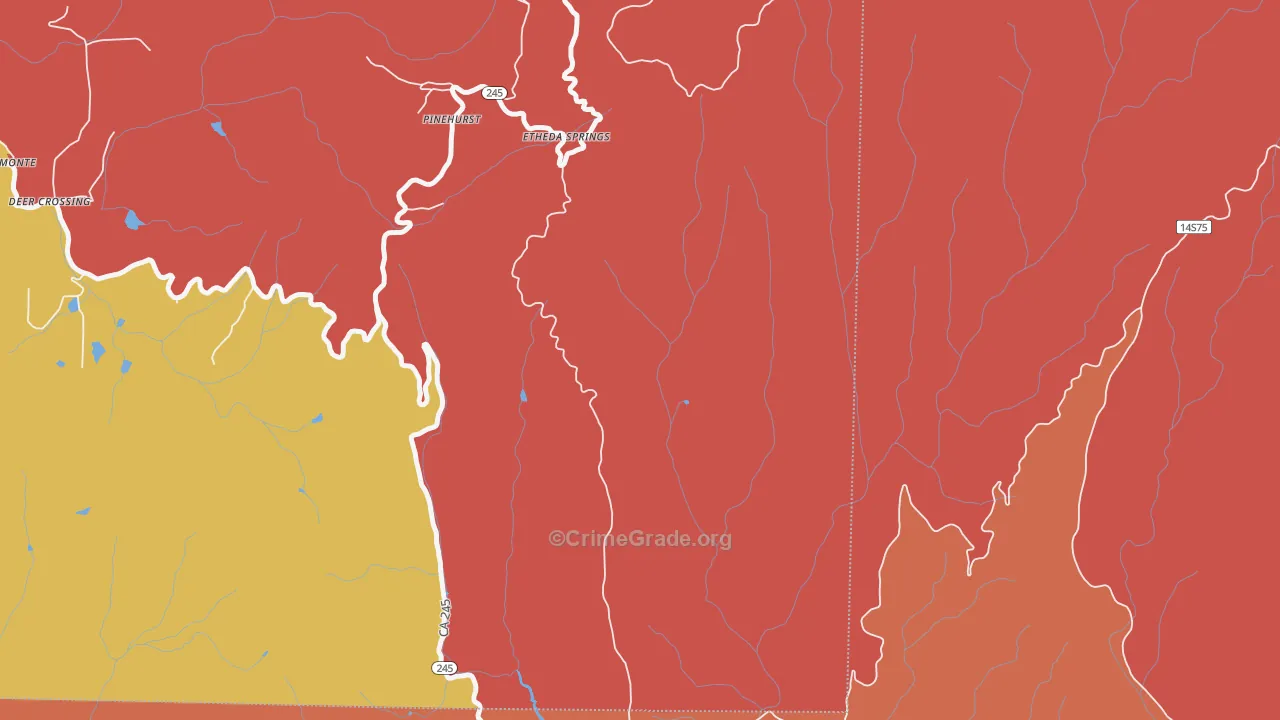 Pinehurst, CA Map of Burglary Rates