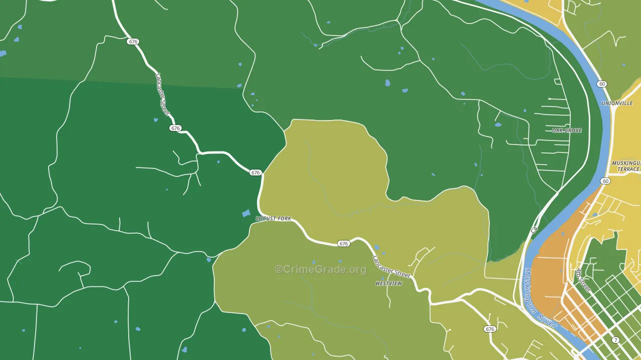 Pinehurst, OH Map of Burglary Rates