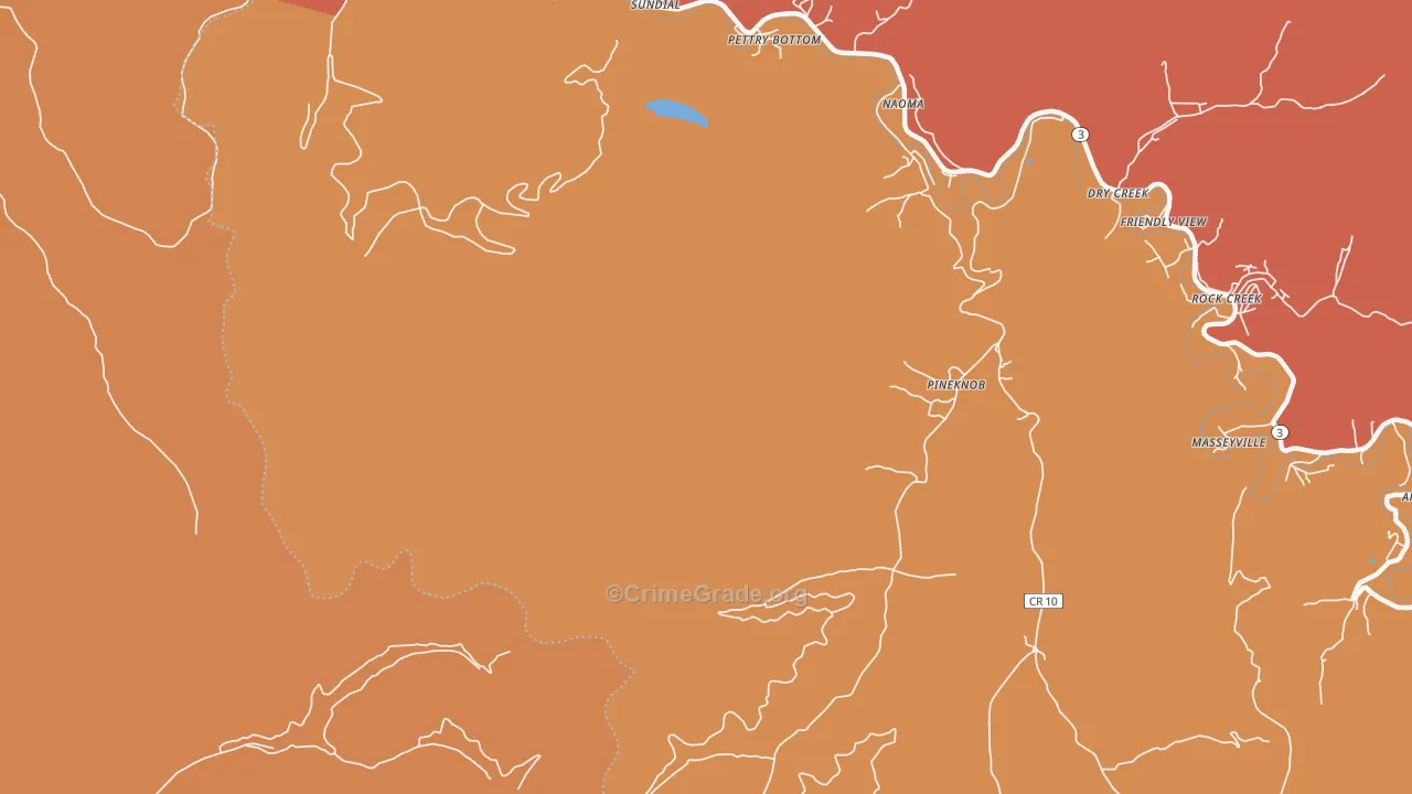 Pineknob, WV Map of Burglary Rates