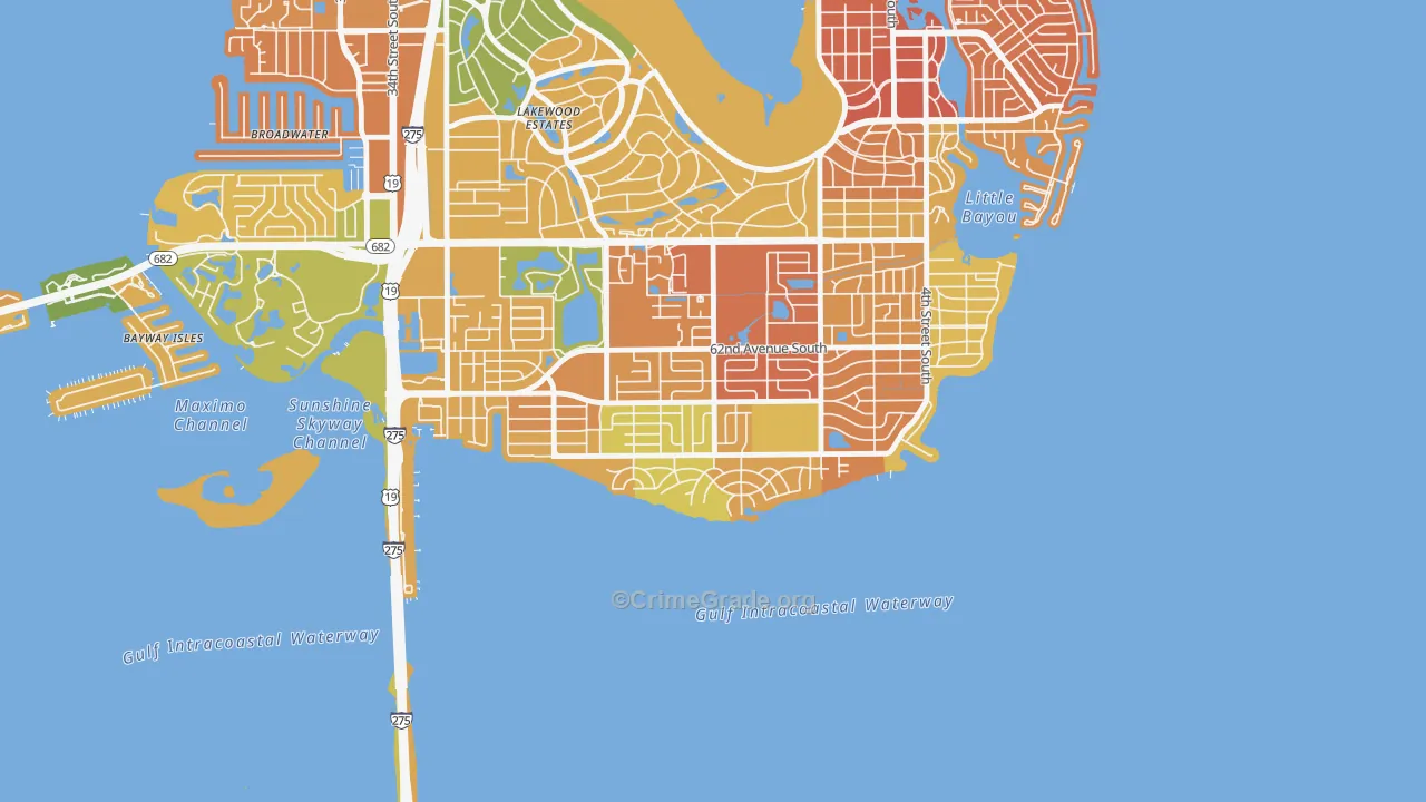 Pinellas Point, St. Petersburg, FL Map of Burglary Rates