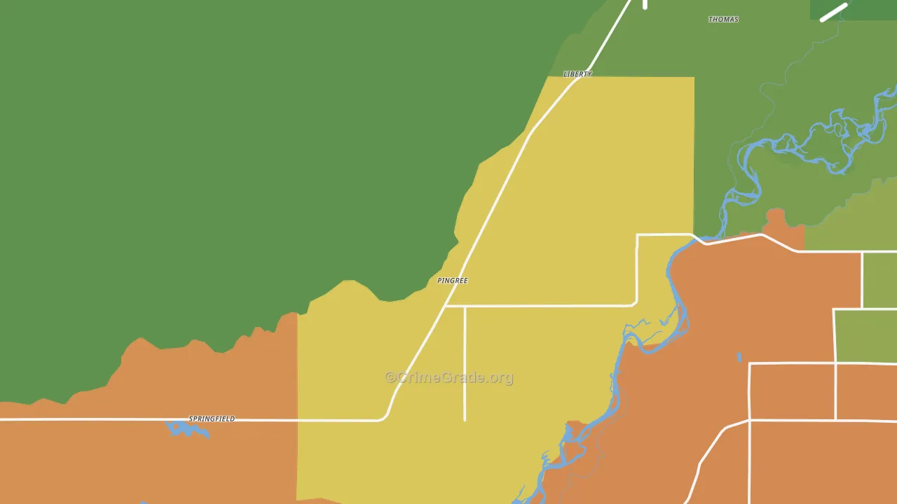 Pingree, ID Map of Burglary Rates