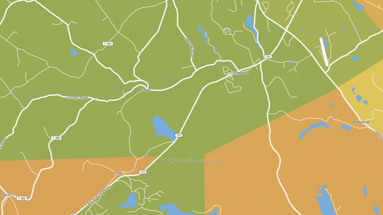 Pink, PA Map of Burglary Rates