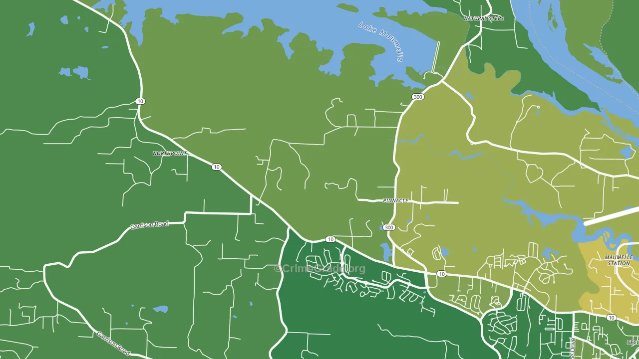 Pinnacle, AR Map of Burglary Rates