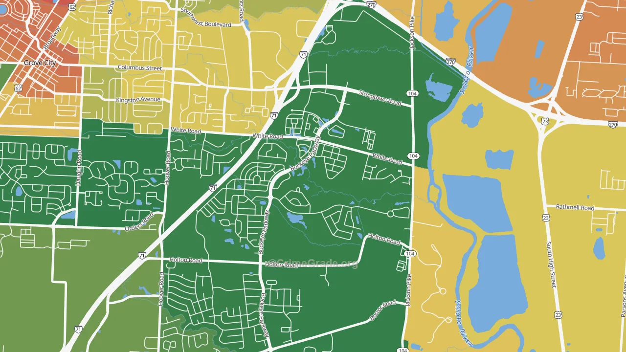 Pinnacle Club, Grove City, OH Map of Burglary Rates
