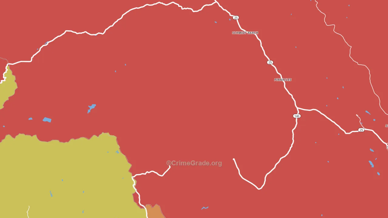 Pinnacles, CA Map of Burglary Rates