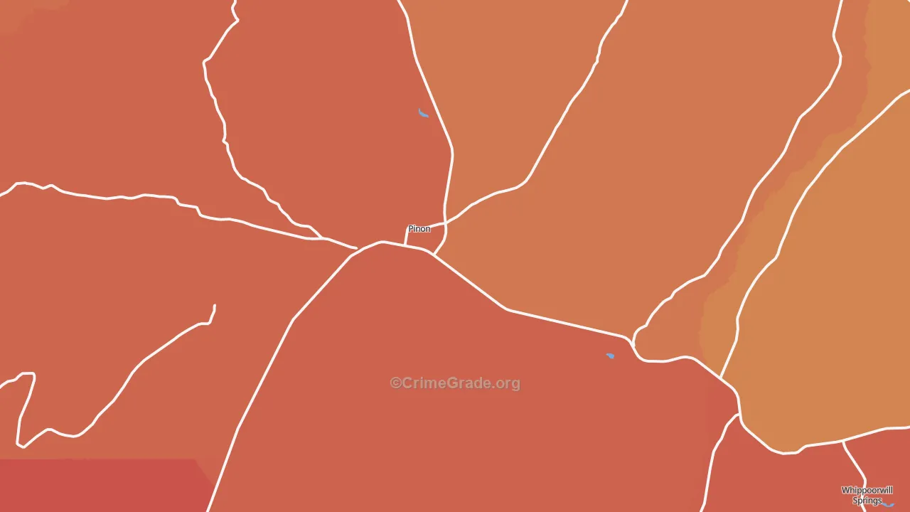 Pinon, AZ Map of Burglary Rates