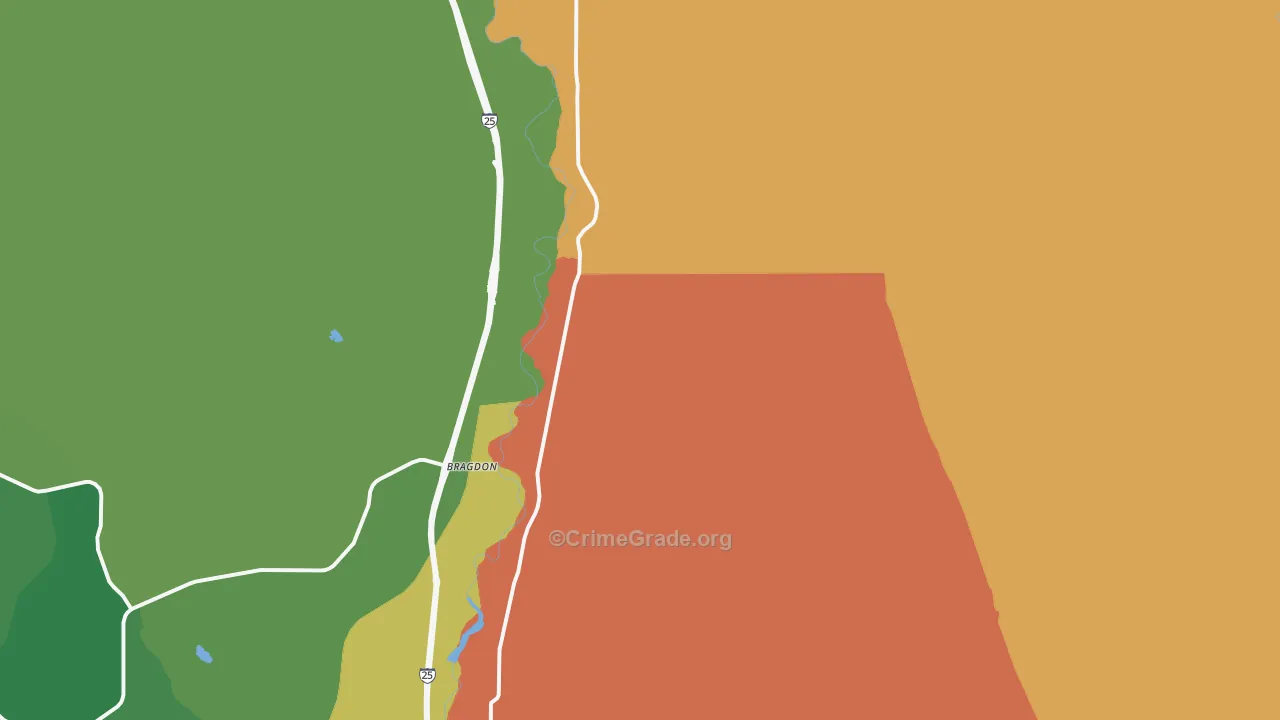 Pinon, CO Map of Burglary Rates