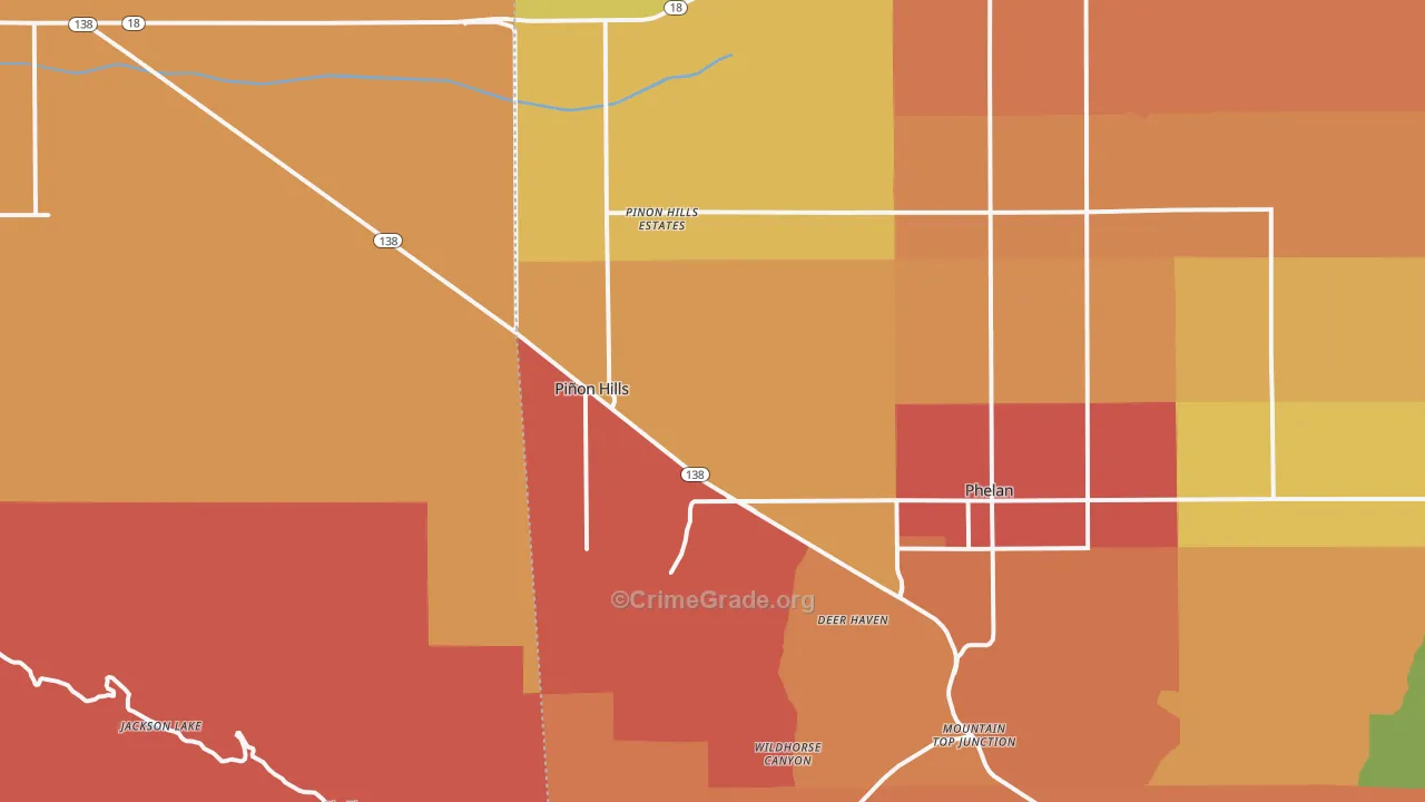 Pinon Hills, CA Map of Burglary Rates