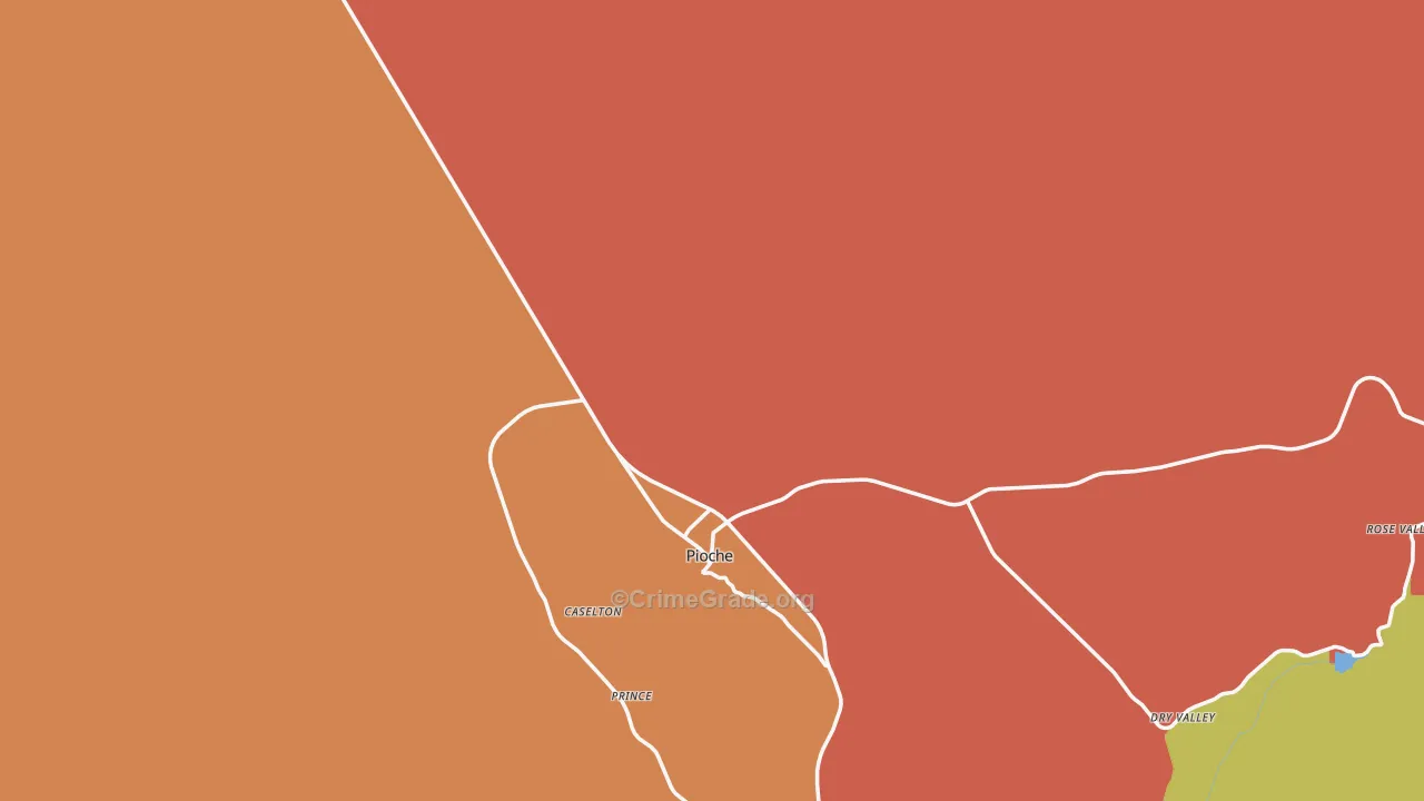 Pioche, NV Map of Burglary Rates