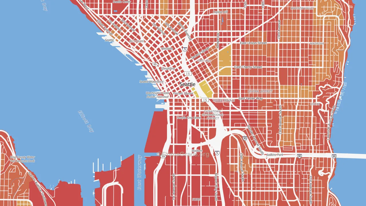 Pioneer Square, Seattle, WA Map of Burglary Rates