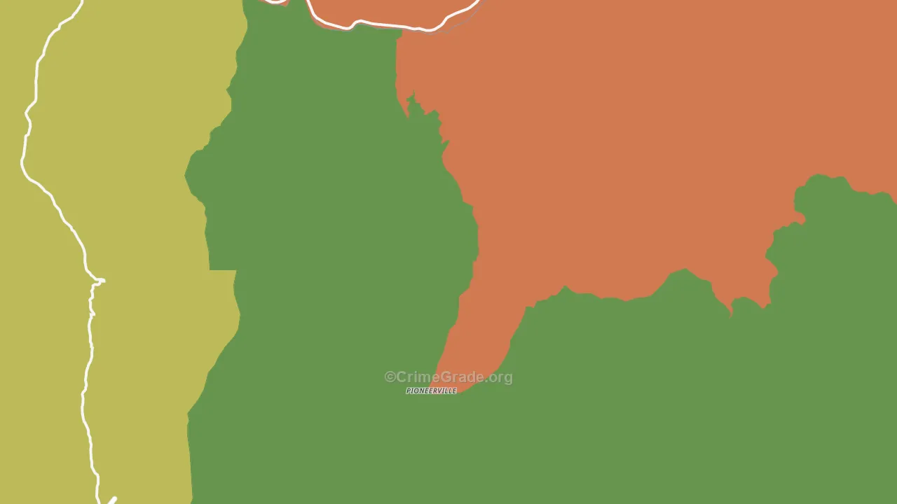 Pioneerville, ID Map of Burglary Rates
