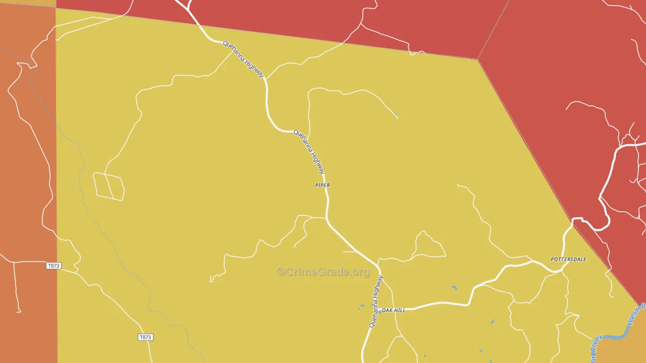 Piper, PA Map of Burglary Rates