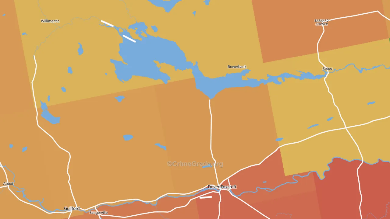 Piscataquis County, ME Map of Burglary Rates