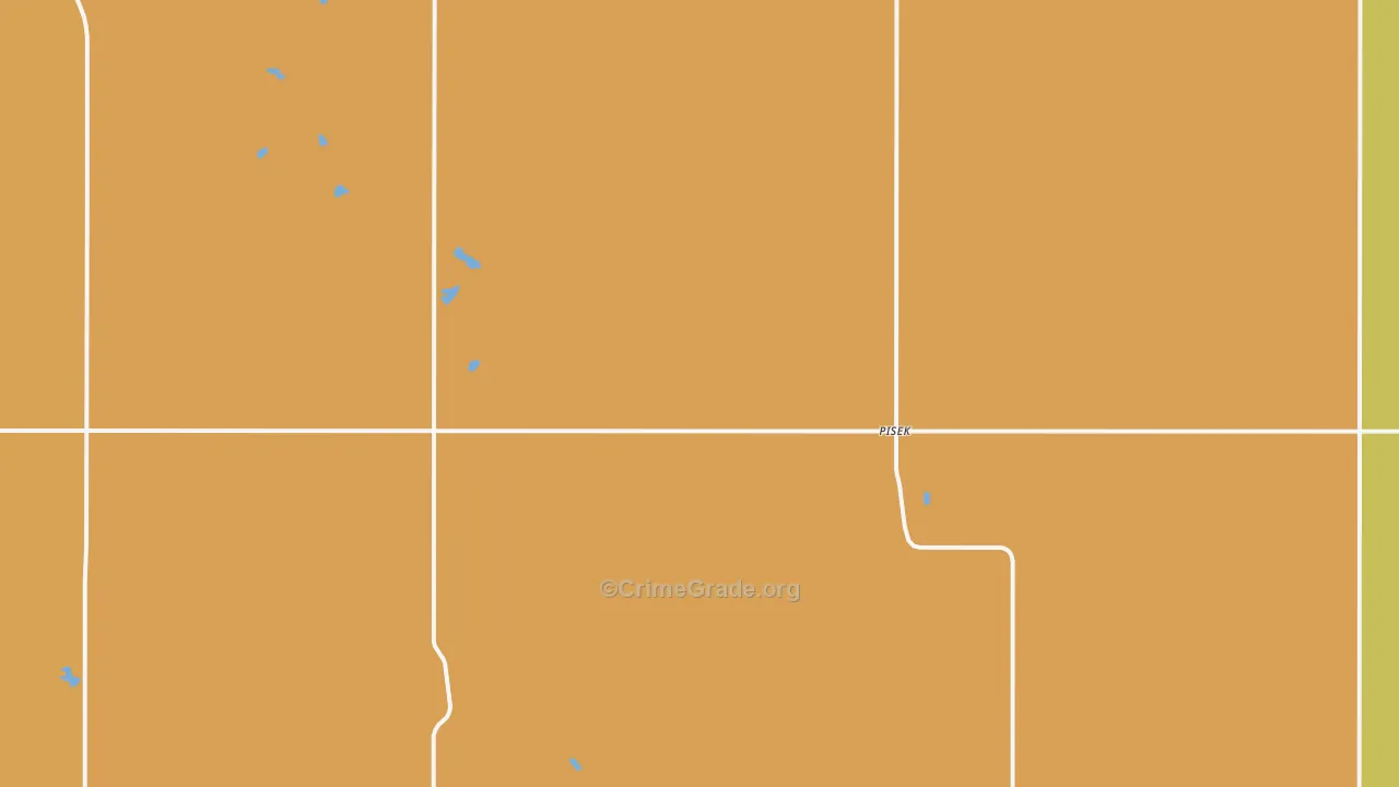 Pisek, ND Map of Burglary Rates