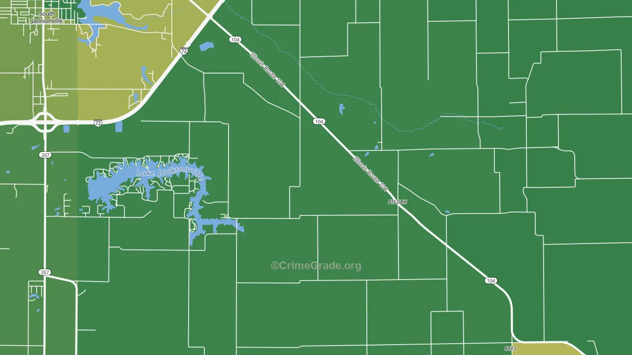 Pisgah, IL Map of Burglary Rates