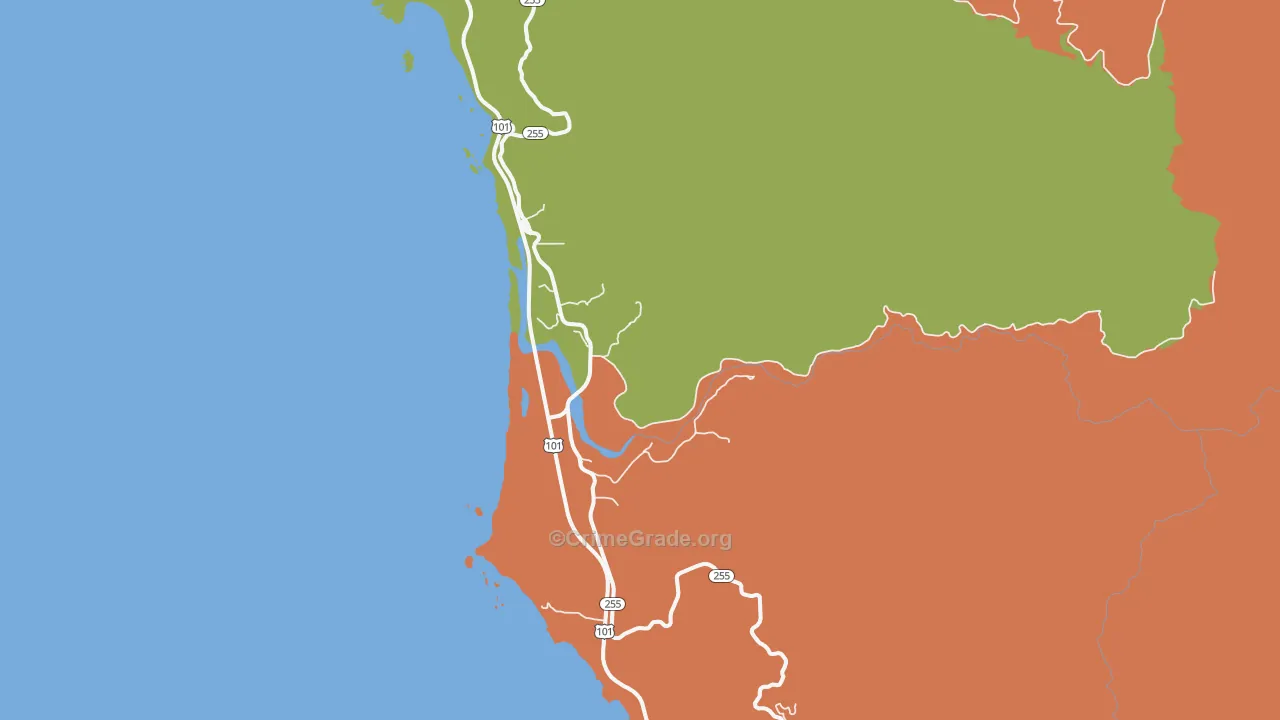 Pistol River, OR Map of Burglary Rates