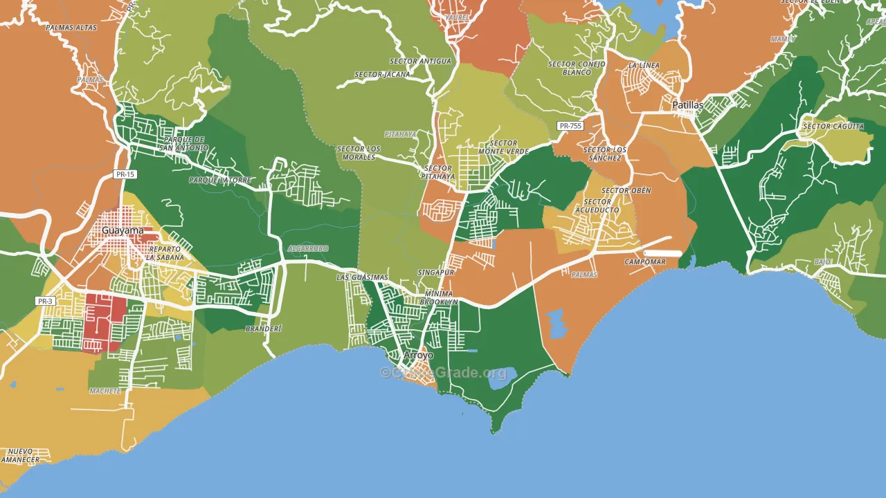 Pitahaya, PR Map of Burglary Rates