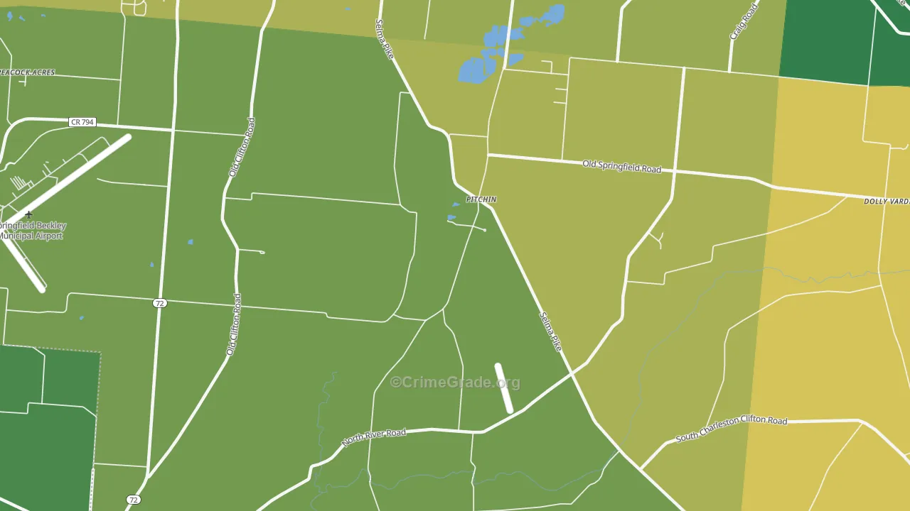 Pitchin, OH Map of Burglary Rates