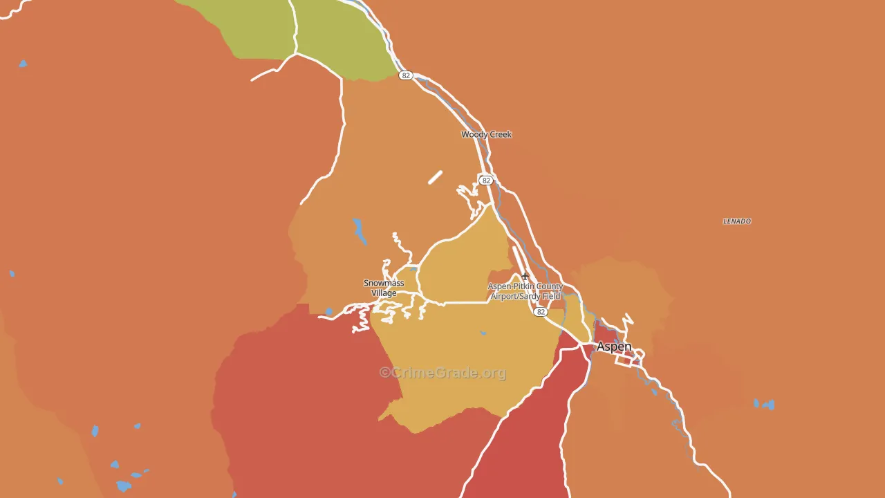 Pitkin County, CO Map of Burglary Rates