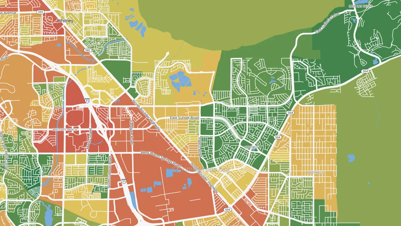Pittman, Henderson, NV Map of Burglary Rates