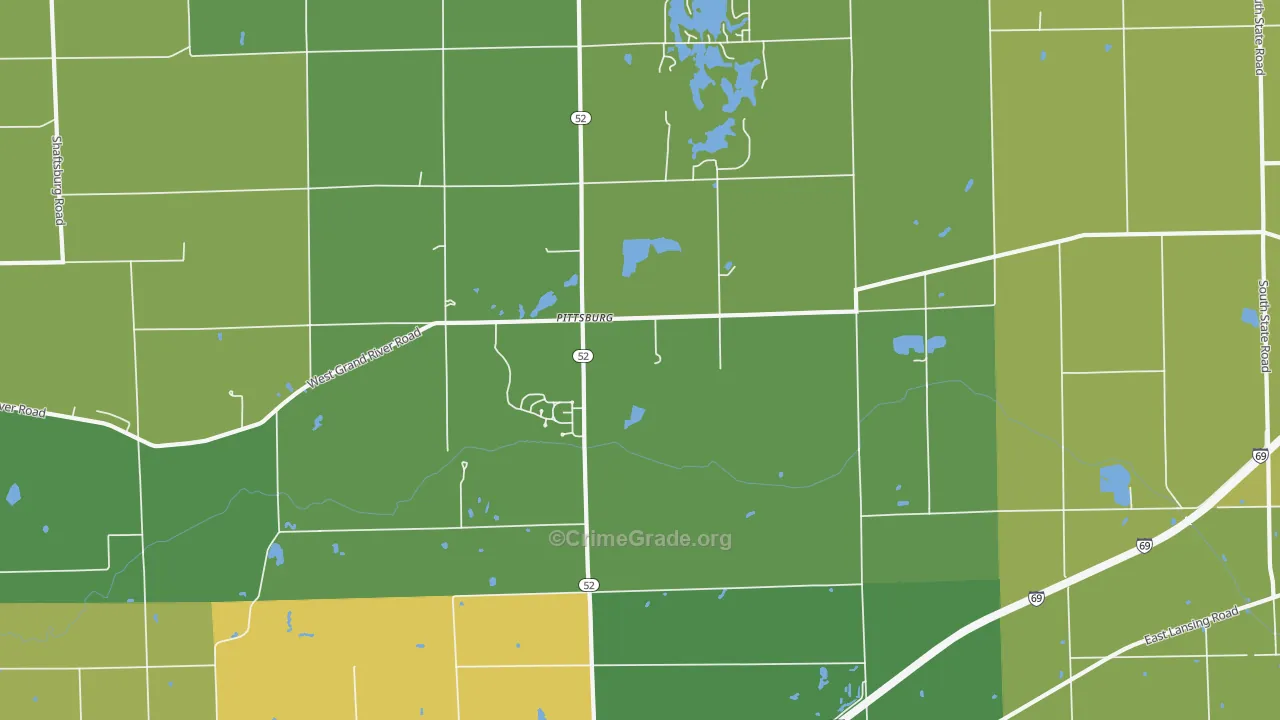 Pittsburg, MI Map of Burglary Rates