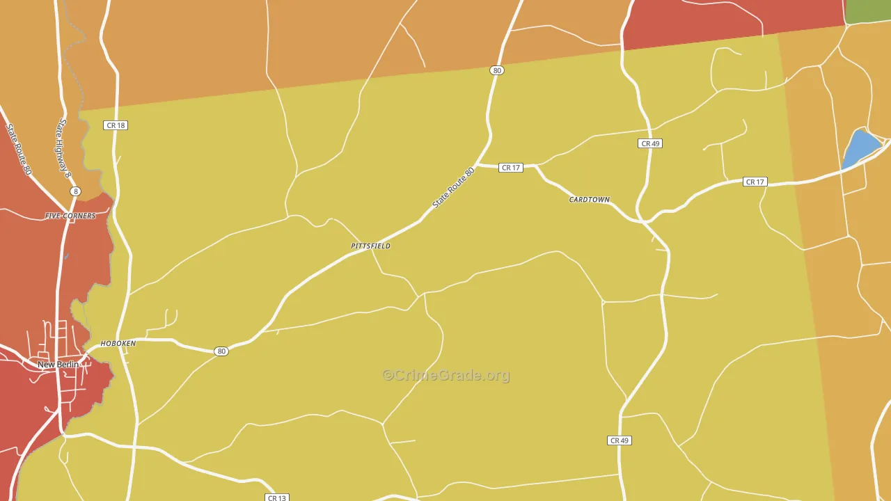 Pittsfield, NY Map of Burglary Rates