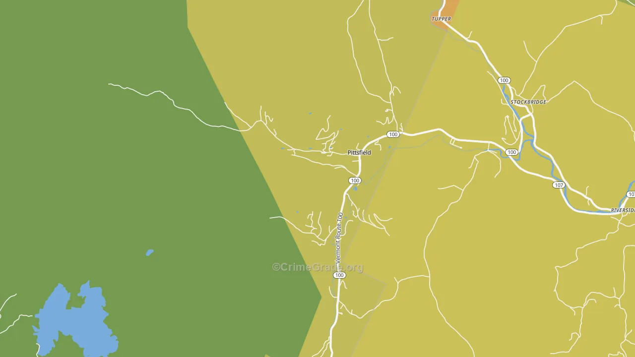 Pittsfield, VT Map of Burglary Rates