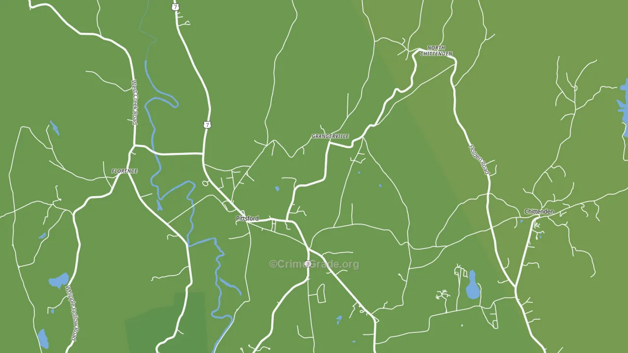 Pittsford, VT Map of Burglary Rates