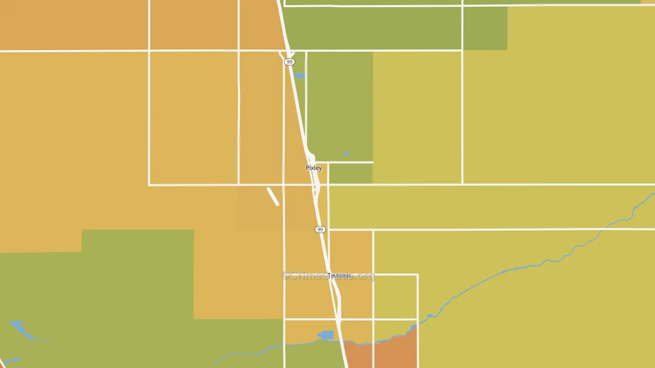 Pixley, CA Map of Burglary Rates
