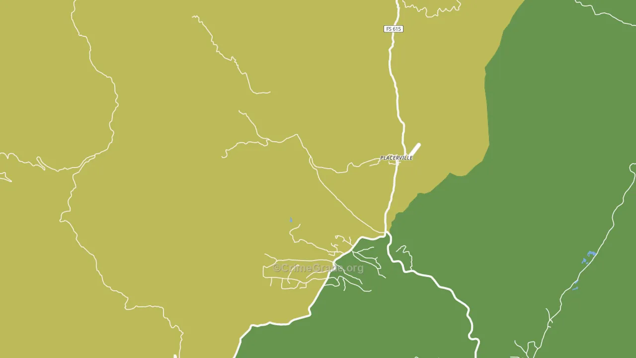 Placerville, ID Map of Burglary Rates