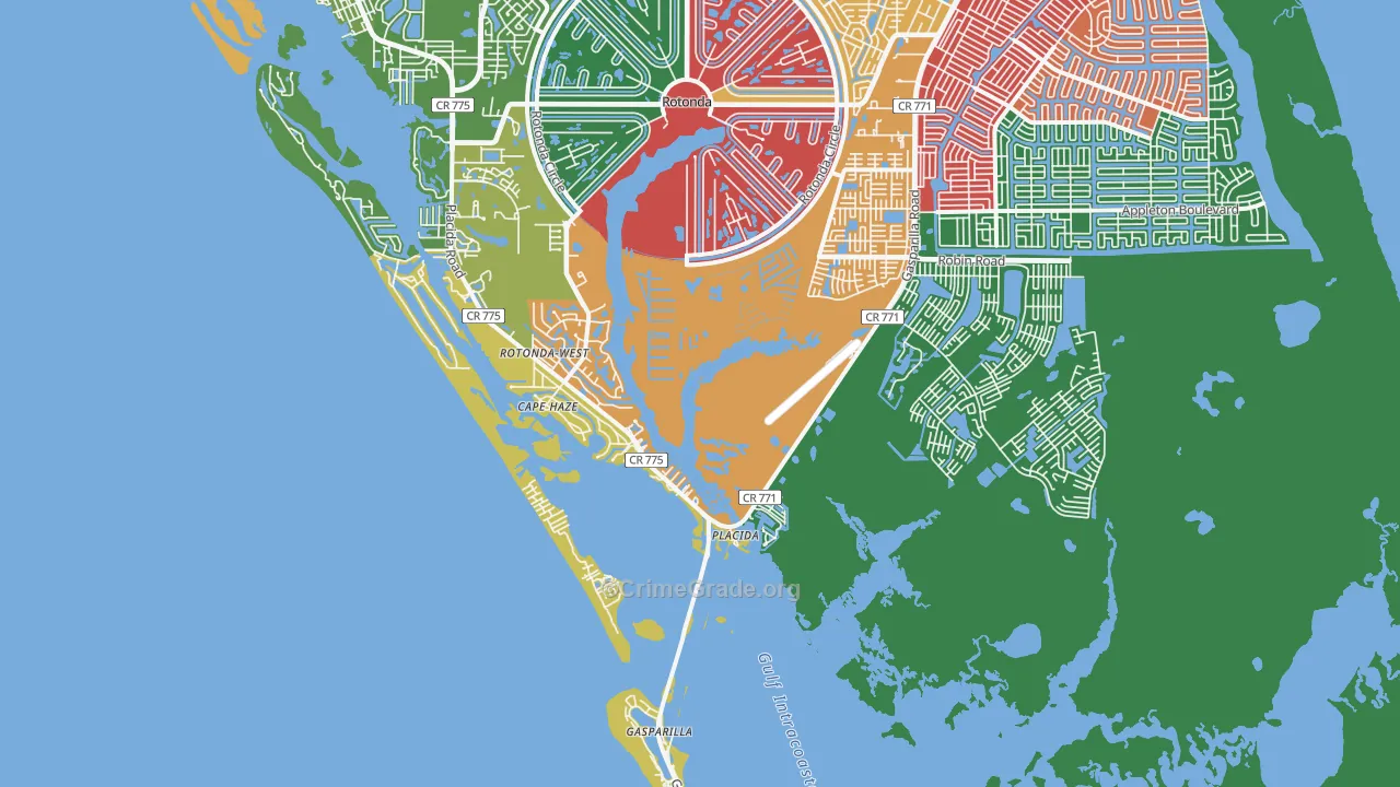 Placida, FL Map of Burglary Rates