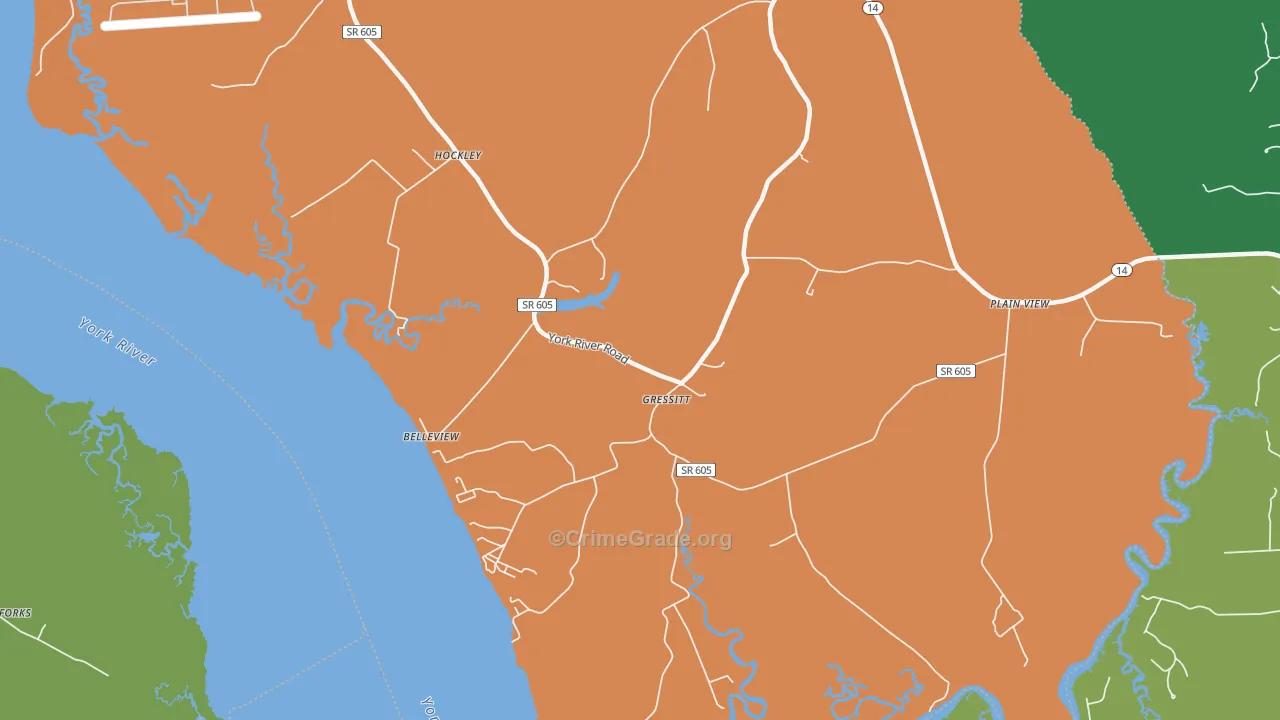 Plain View, VA Map of Burglary Rates