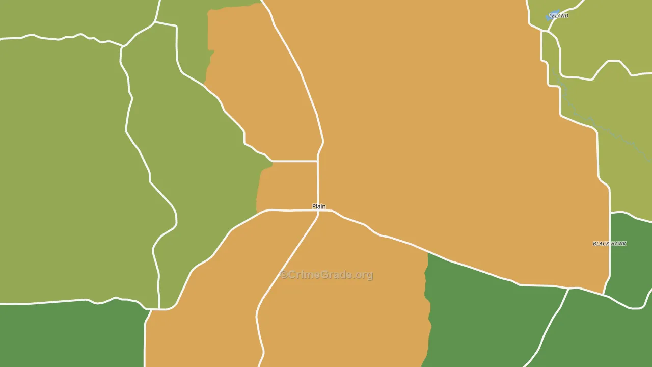 Plain, WI Map of Burglary Rates