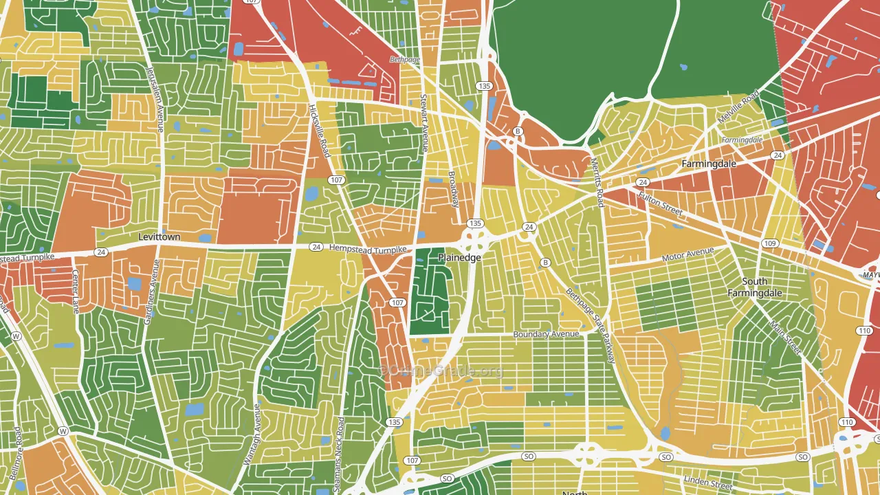 Plainedge, NY Map of Burglary Rates