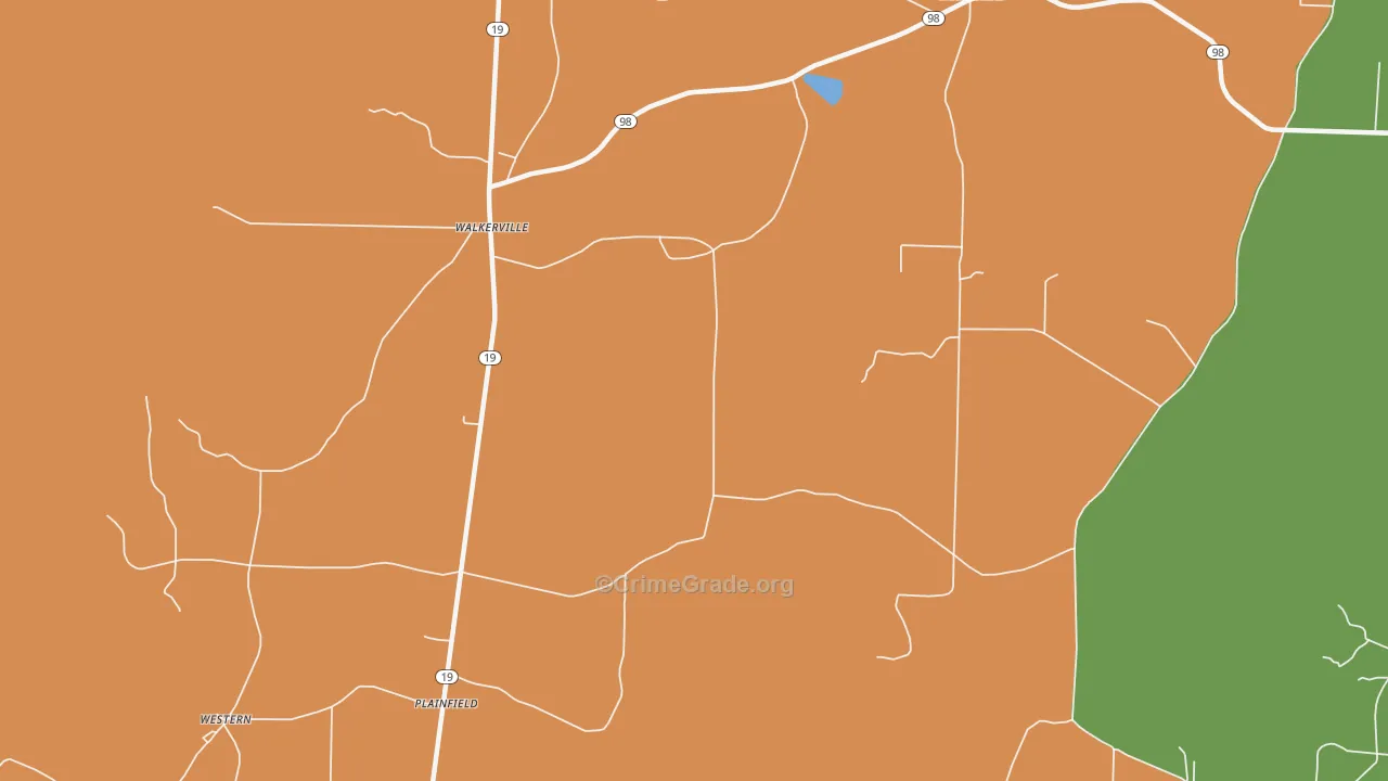 Plainfield, AR Map of Burglary Rates