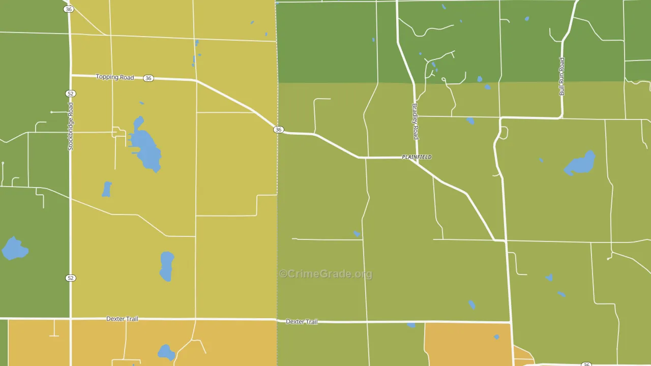 Plainfield, MI Map of Burglary Rates