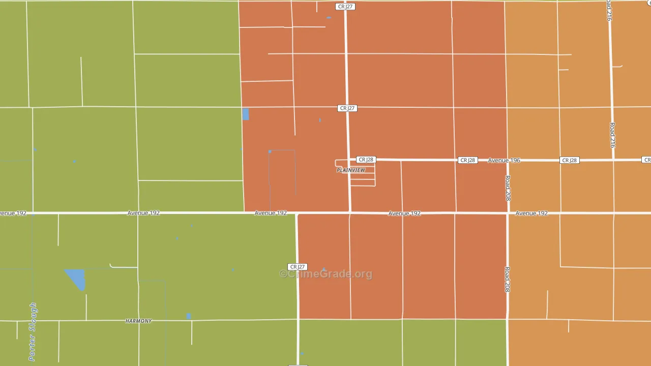 Plainview, CA Map of Burglary Rates