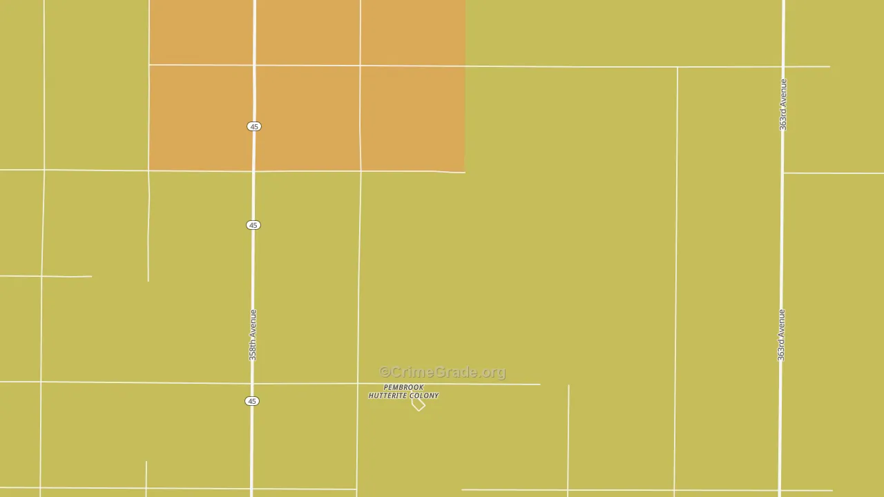 Plainview Colony, SD Map of Burglary Rates