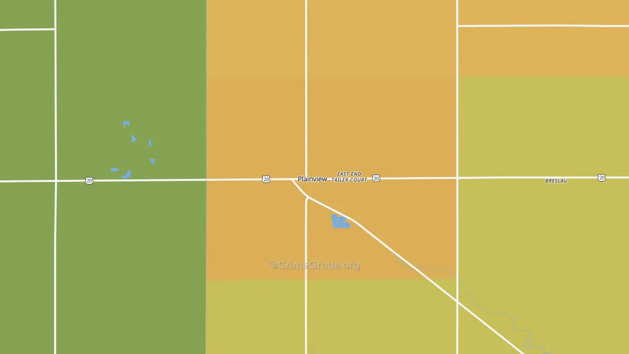 Plainview, NE Map of Burglary Rates