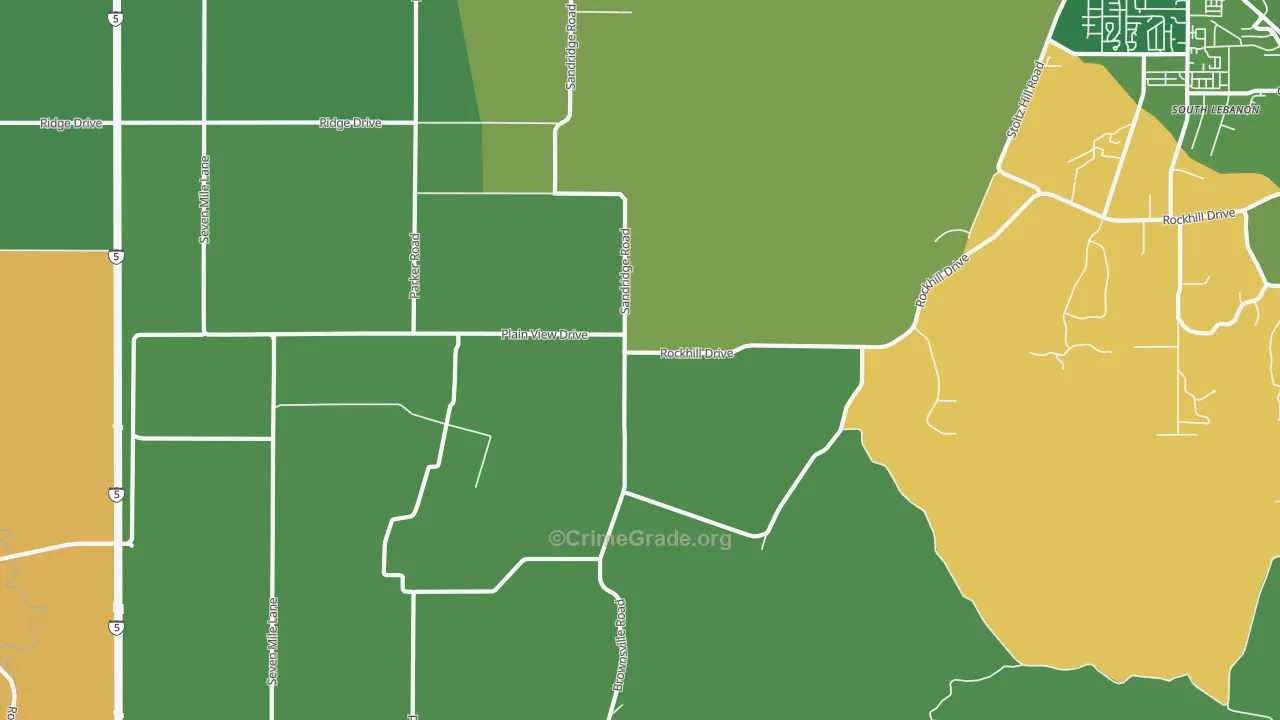 Plainview, OR Map of Burglary Rates
