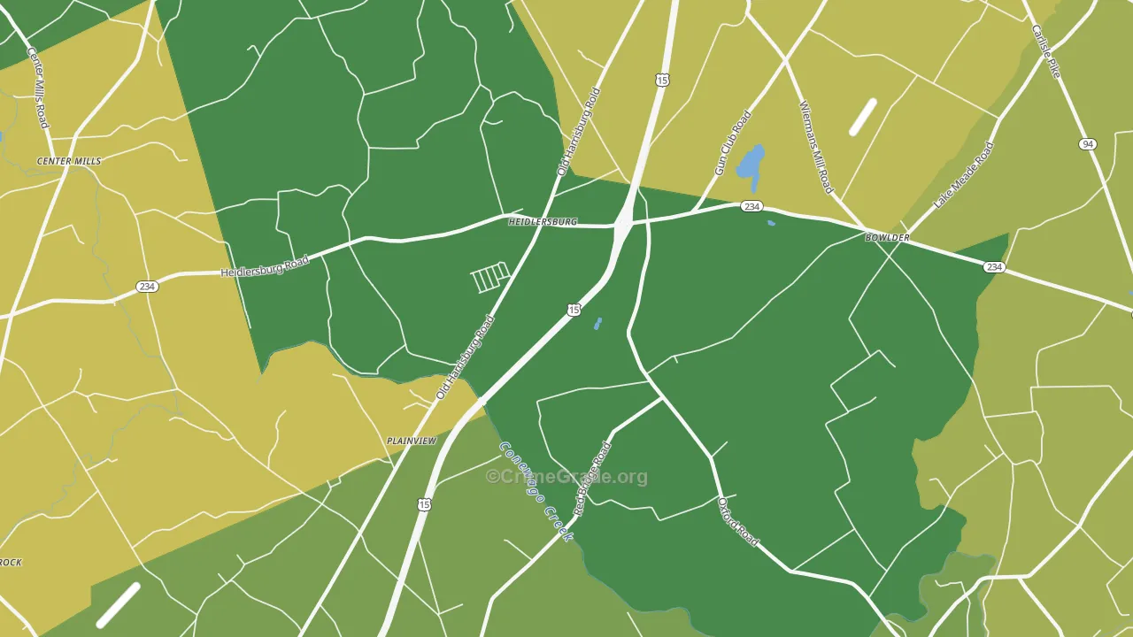 Plainview, PA Map of Burglary Rates