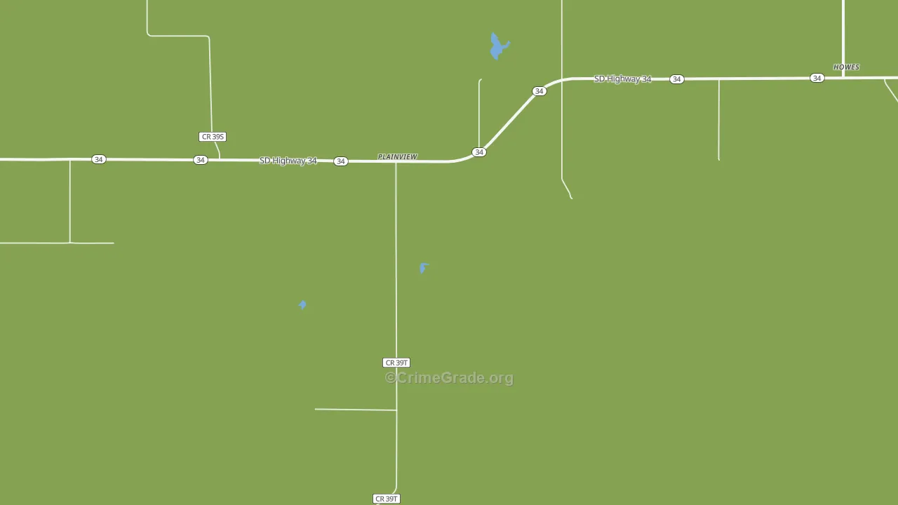 Plainview, SD Map of Burglary Rates