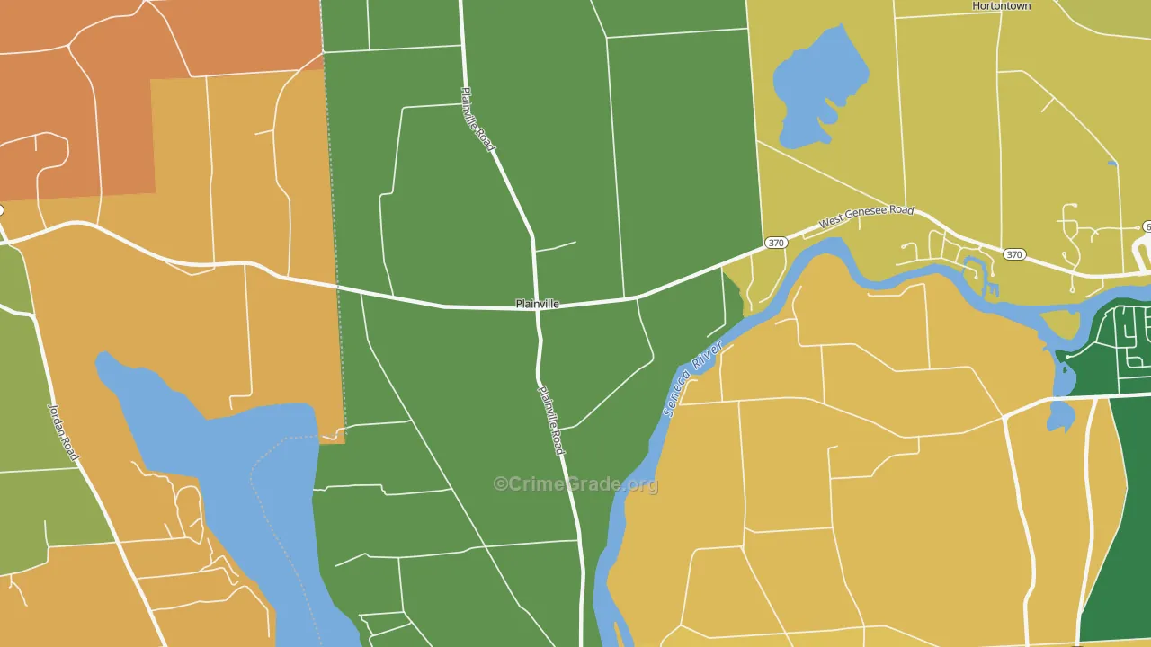 Plainville, NY Map of Burglary Rates