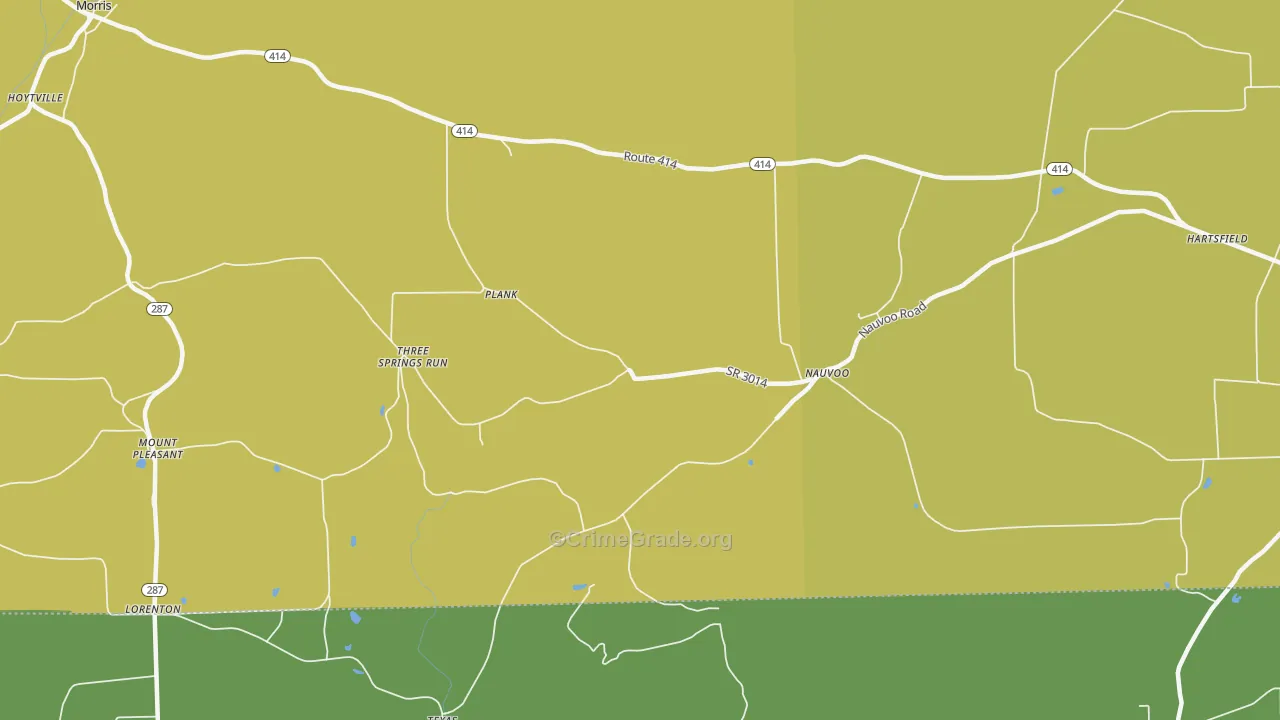 Plank, PA Map of Burglary Rates