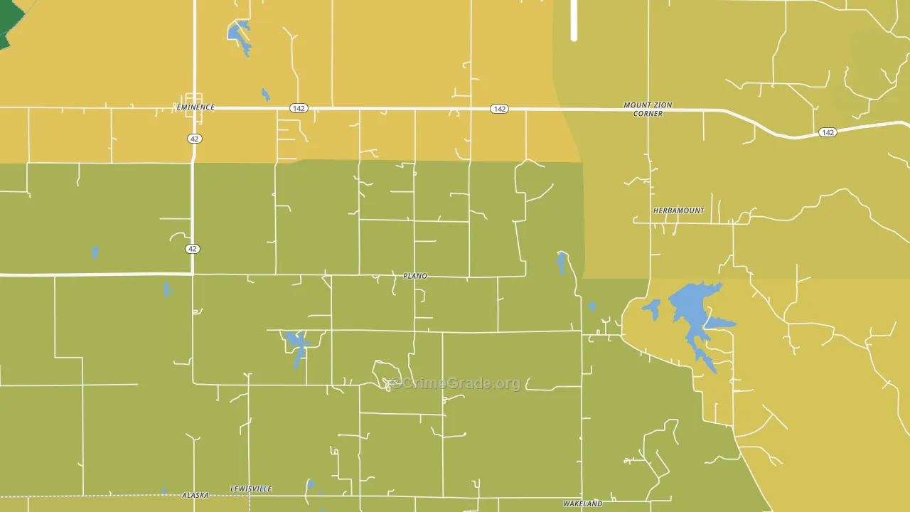 Plano, IN Map of Burglary Rates