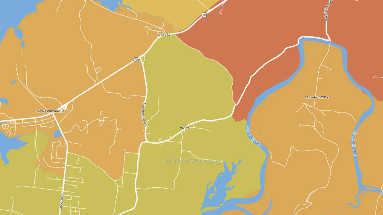 Plant, TN Map of Burglary Rates