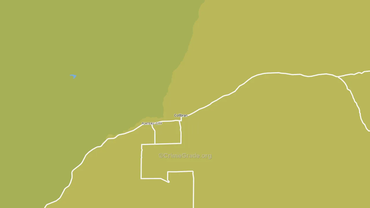 Plateau City, CO Map of Burglary Rates