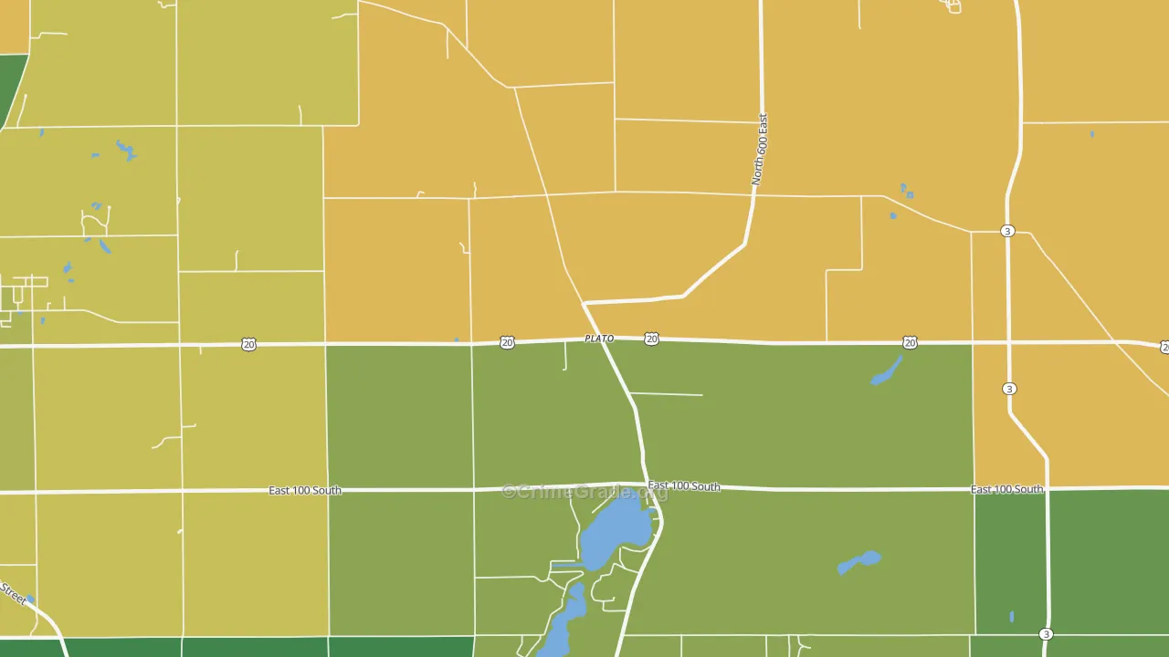 Plato, IN Map of Burglary Rates