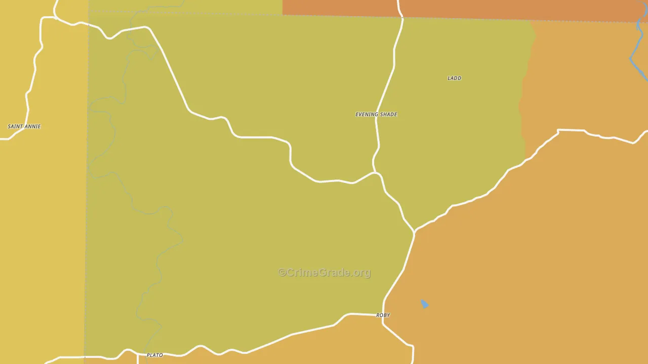 Plato, MO Map of Burglary Rates