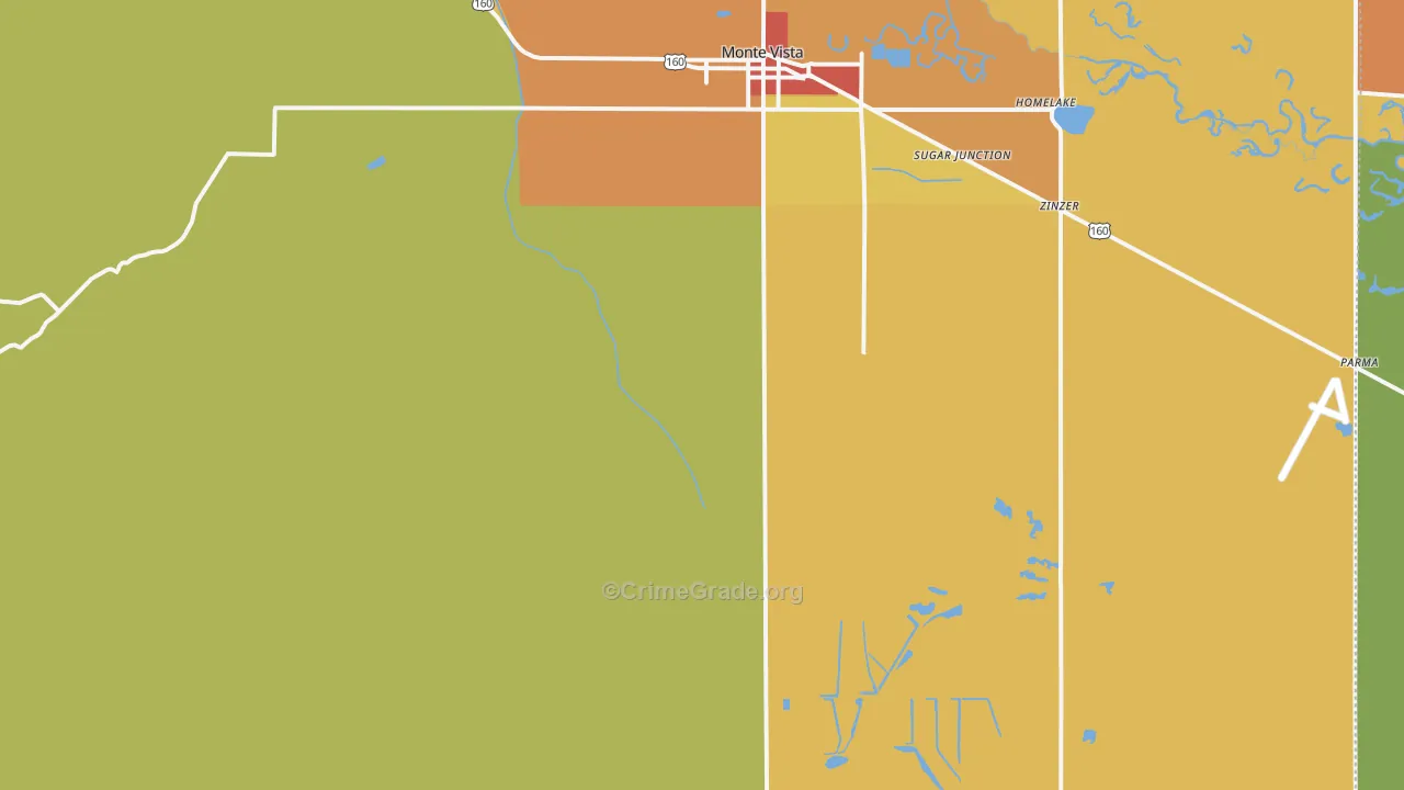 Platoro, CO Map of Burglary Rates